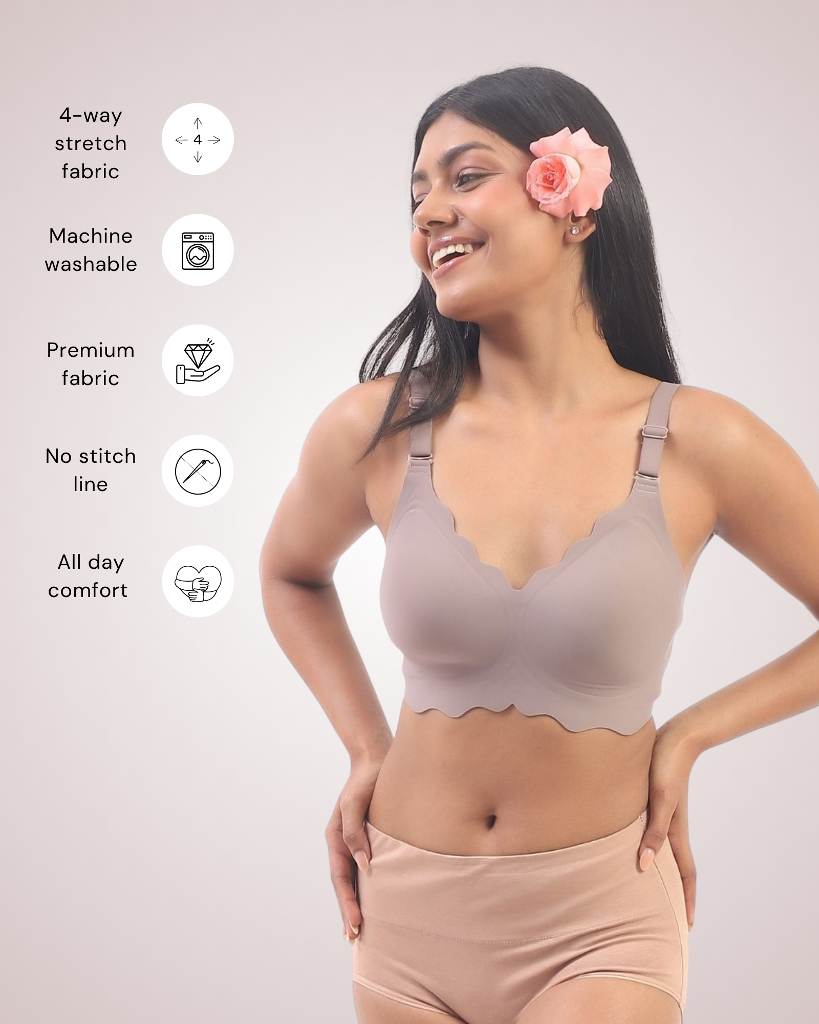 Sofia – Grey Seamless Wireless All Day Bra