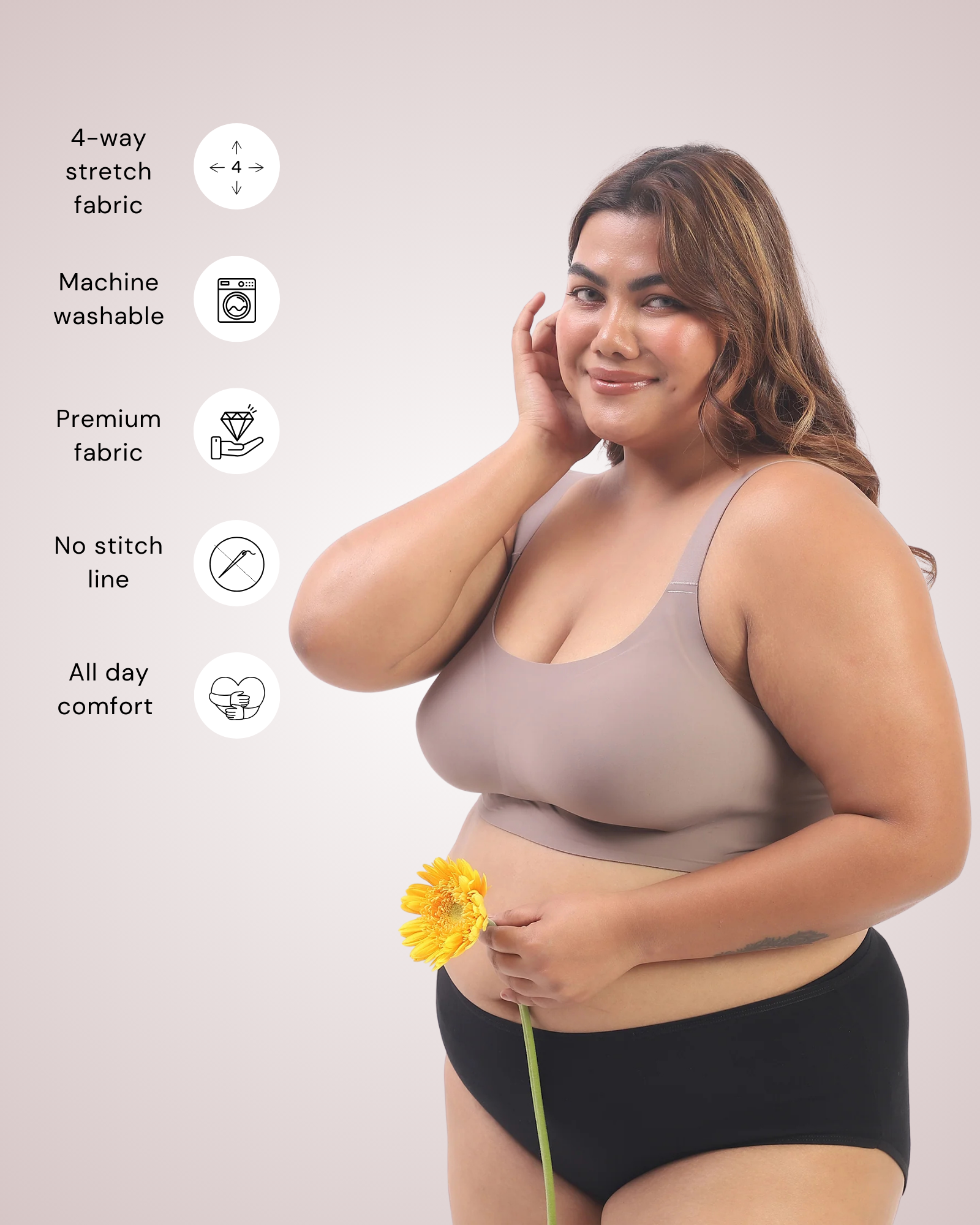 Luna – Wireless Full Coverage Everyday Bra in Gray