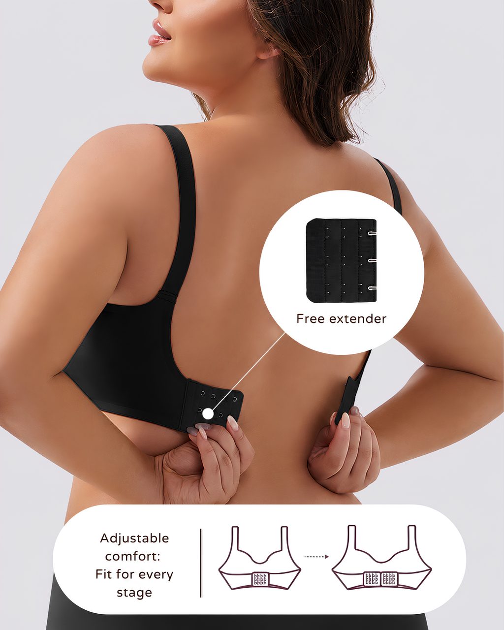MamaEase Seamless V-neck Wirefree Padded Nursing Bra Black
