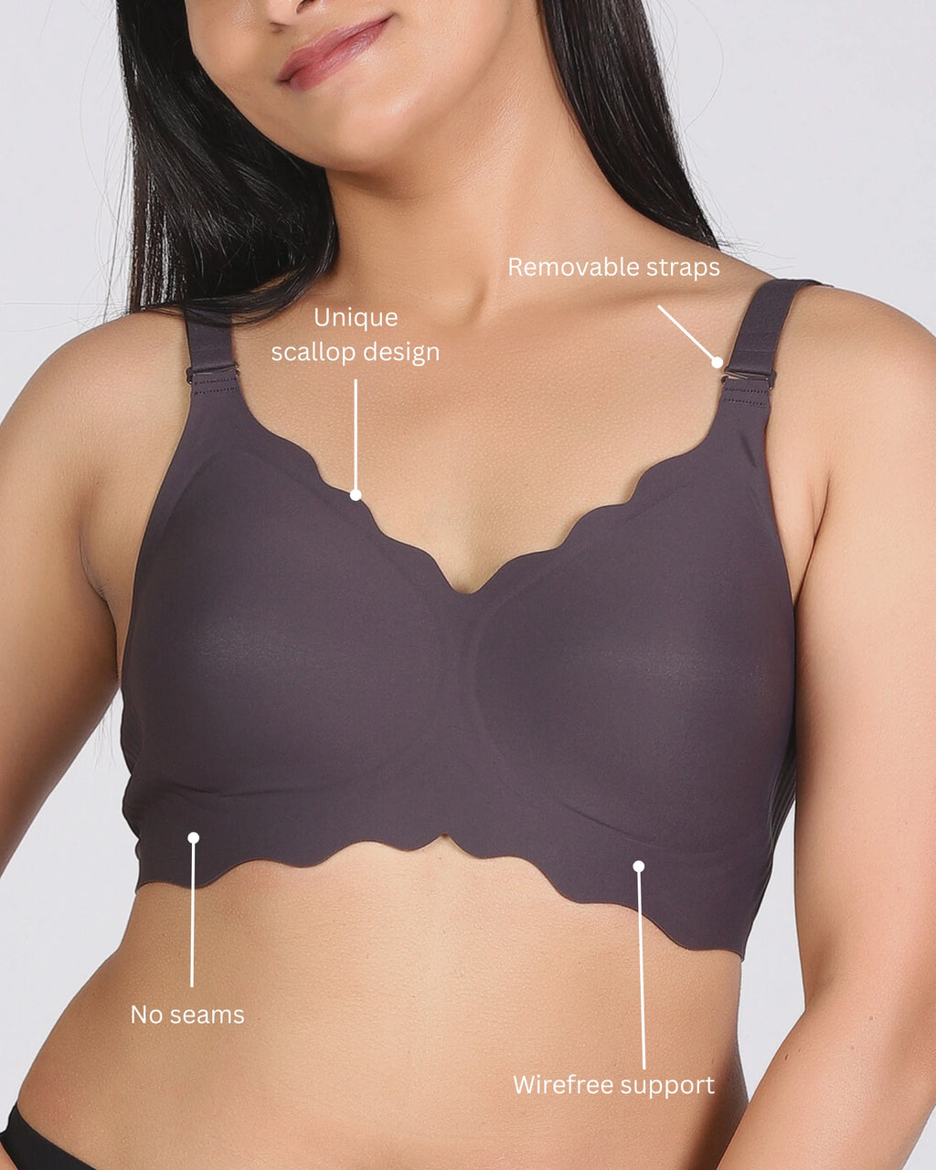 Sofia – Carbon Seamless Wireless All Day Bra