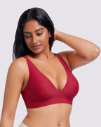 Cleo – Red Wireless Plunge Neck Bra