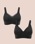 Everyday Black Duo- Bello & Vera Black Seamless Wirefree Bras
