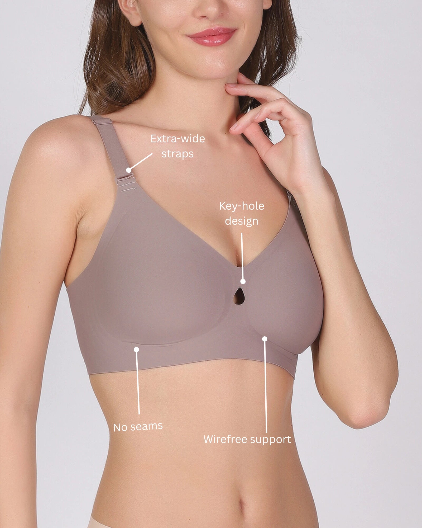Zia – Gray Seamless Wireless All Day Bra