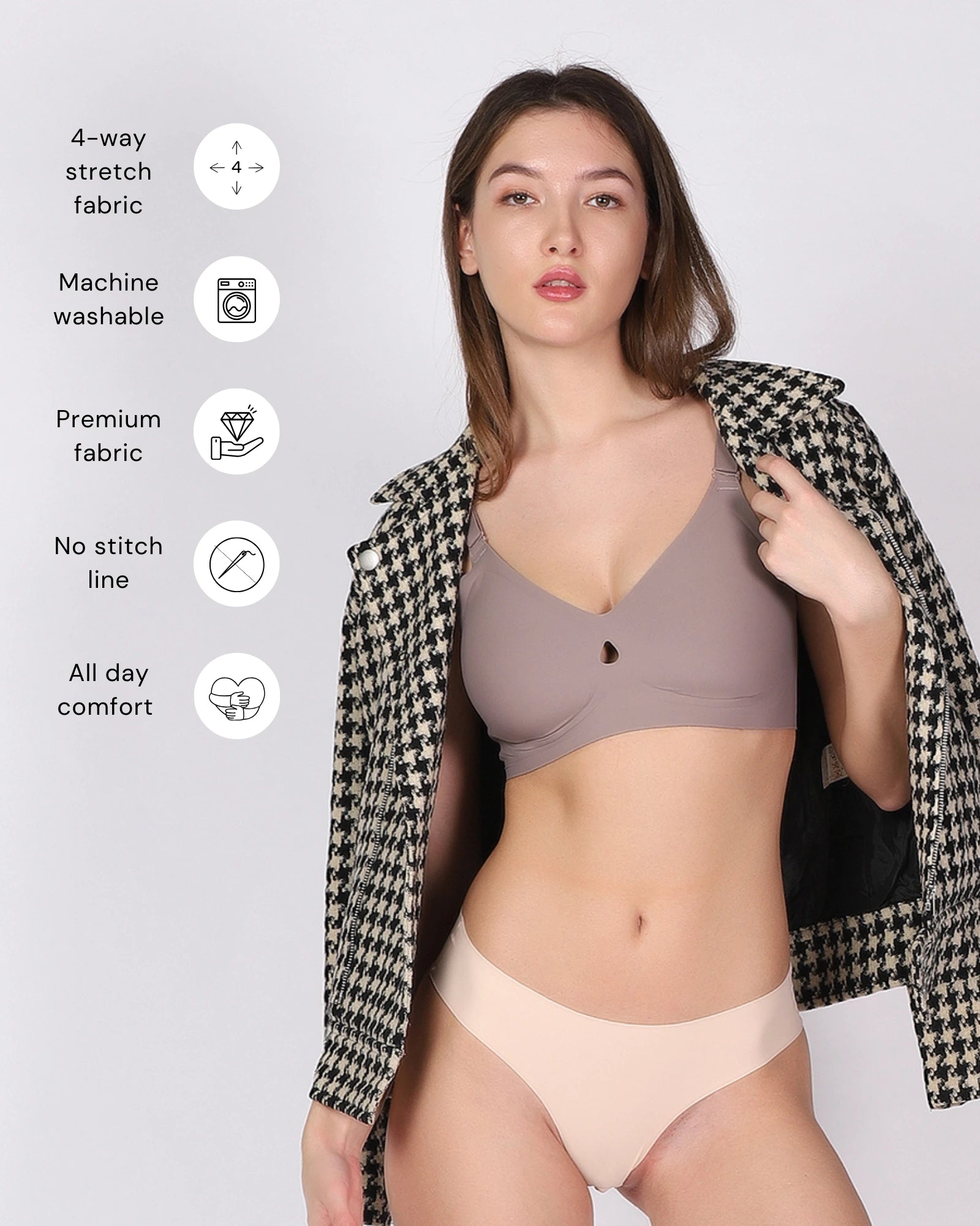 Zia – Gray Seamless Wireless All Day Bra
