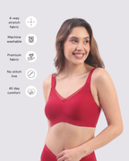 Bello – Wireless Red Bra for Everyday Comfort