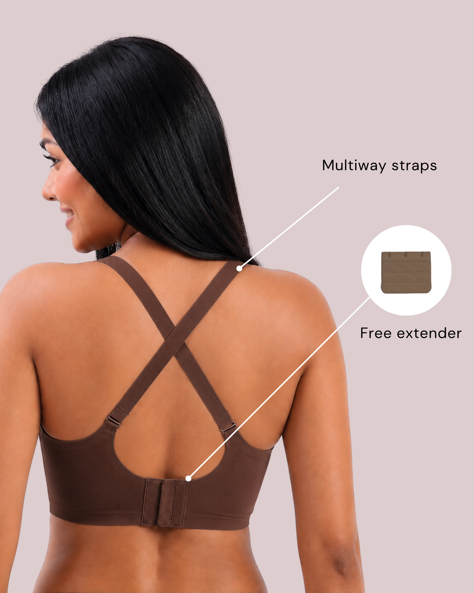 Diana – Brown Seamless Wireless All Day Bra in