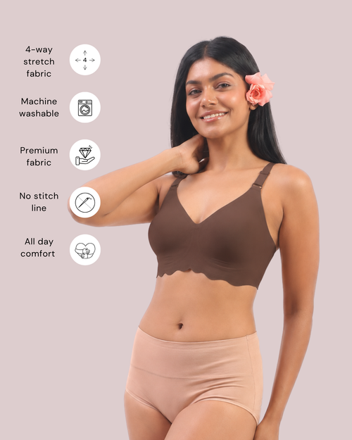 Diana – Brown Seamless Wireless All Day Bra in