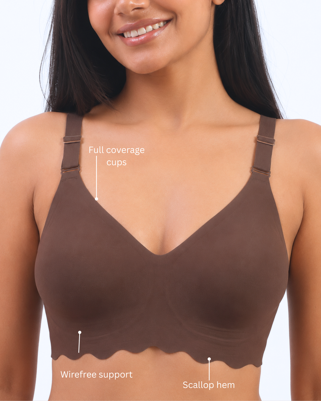 Diana – Brown Seamless Wireless All Day Bra in
