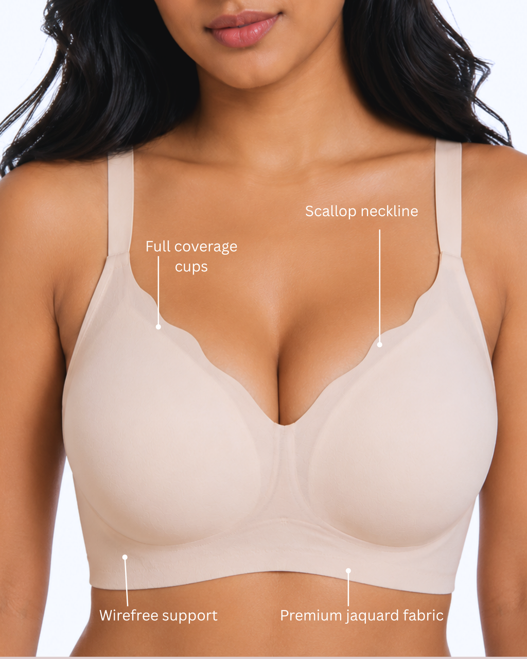 Emily – Seamless Wireless All Day Bra in Soft Pink