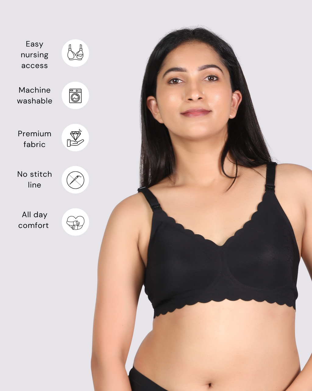 MamaEase Seamless Wirefree Padded Nursing Bra