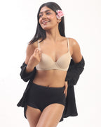 Nina- Padded Underwired T-shirt Bra in Beige