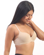 Nina- Padded Underwired T-shirt Bra in Beige