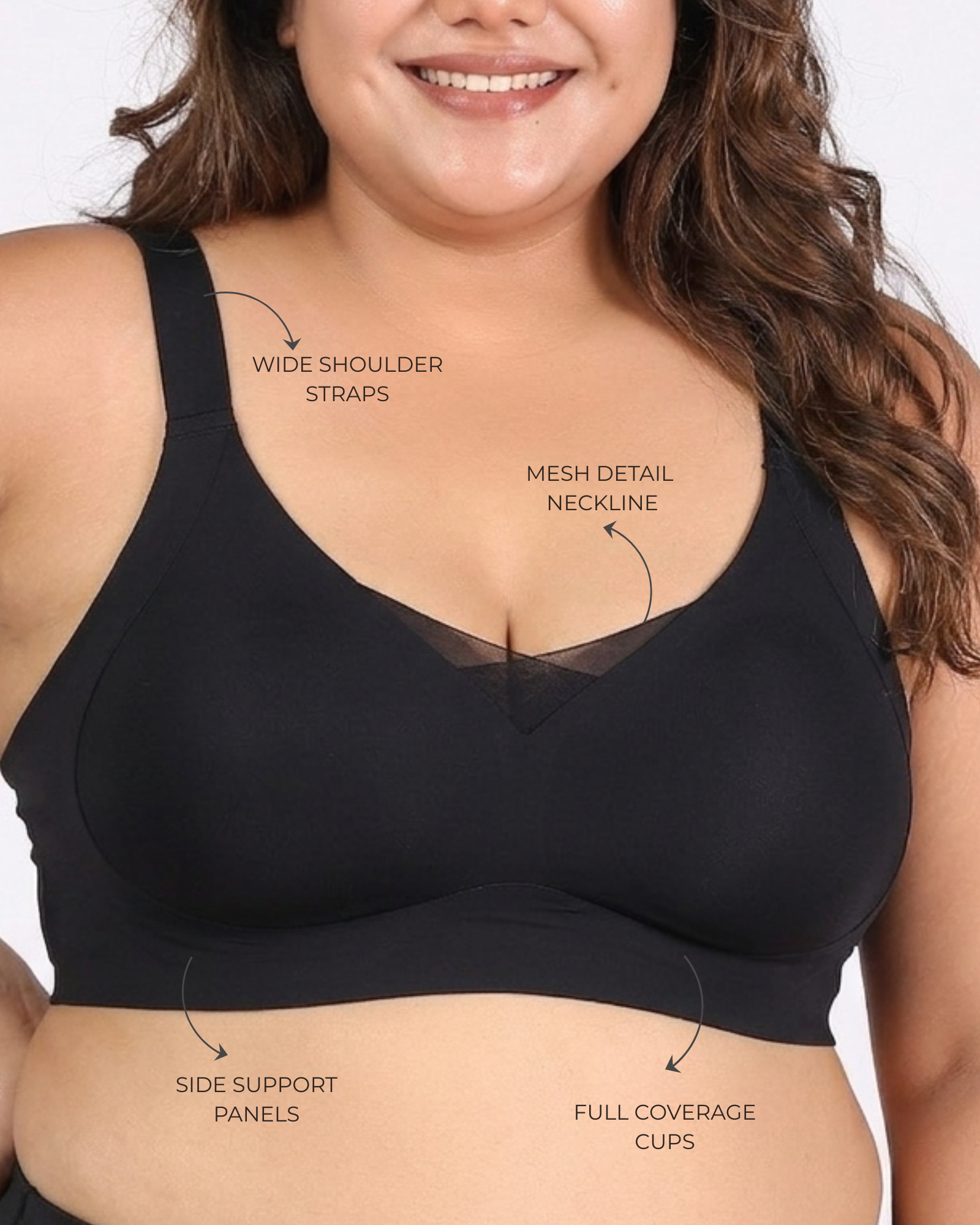 Nora – Wireless Black Bra for Everyday Support
