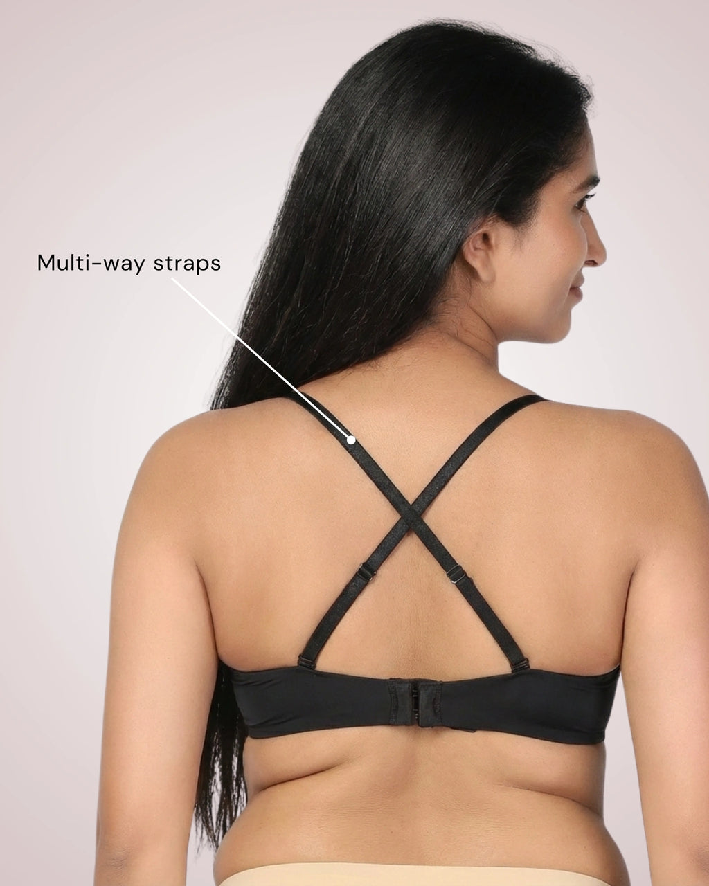 Nina – Padded Underwired T-shirt Bra in Black
