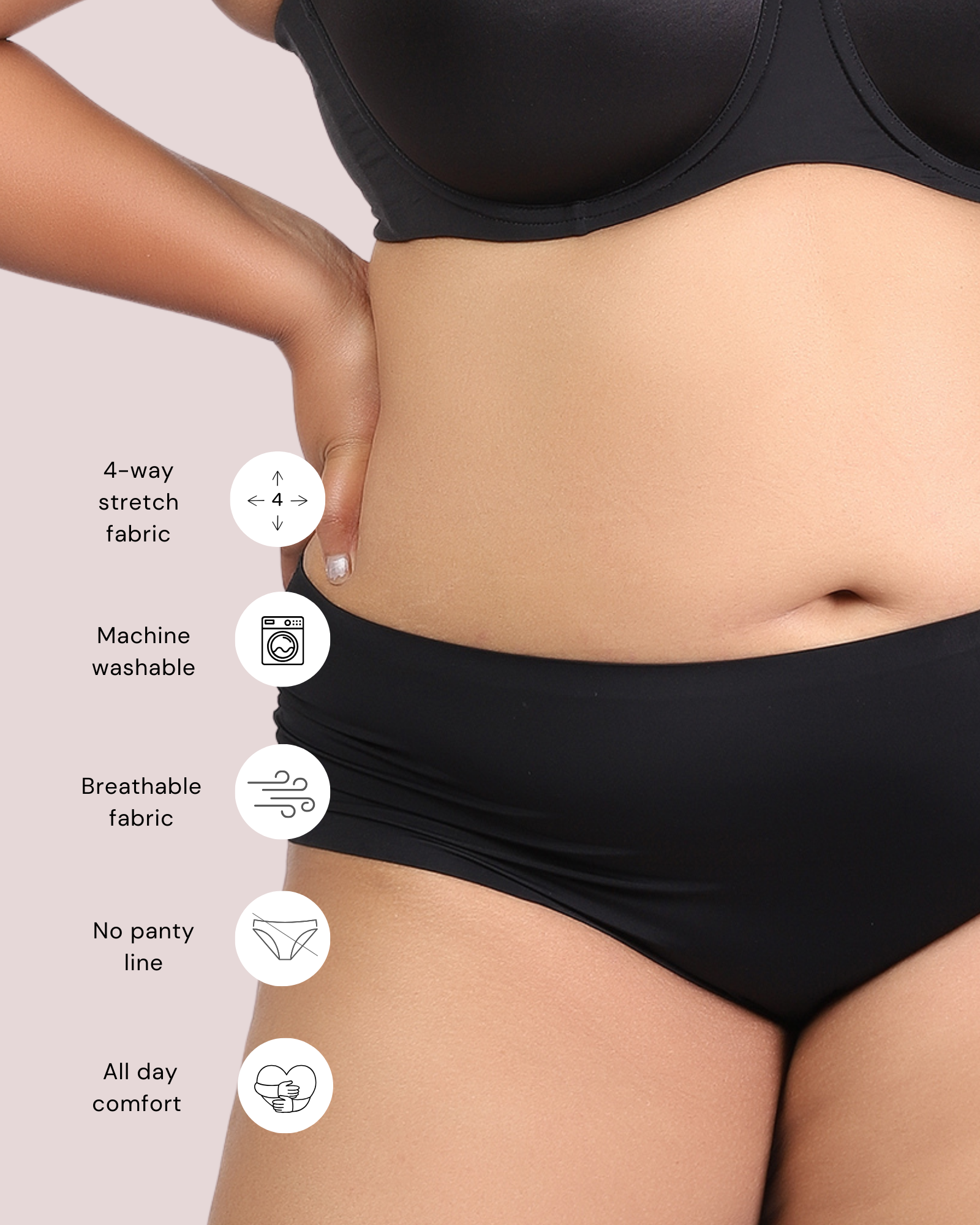 InvisiAir No Show Everyday High Waist Hipster Brief