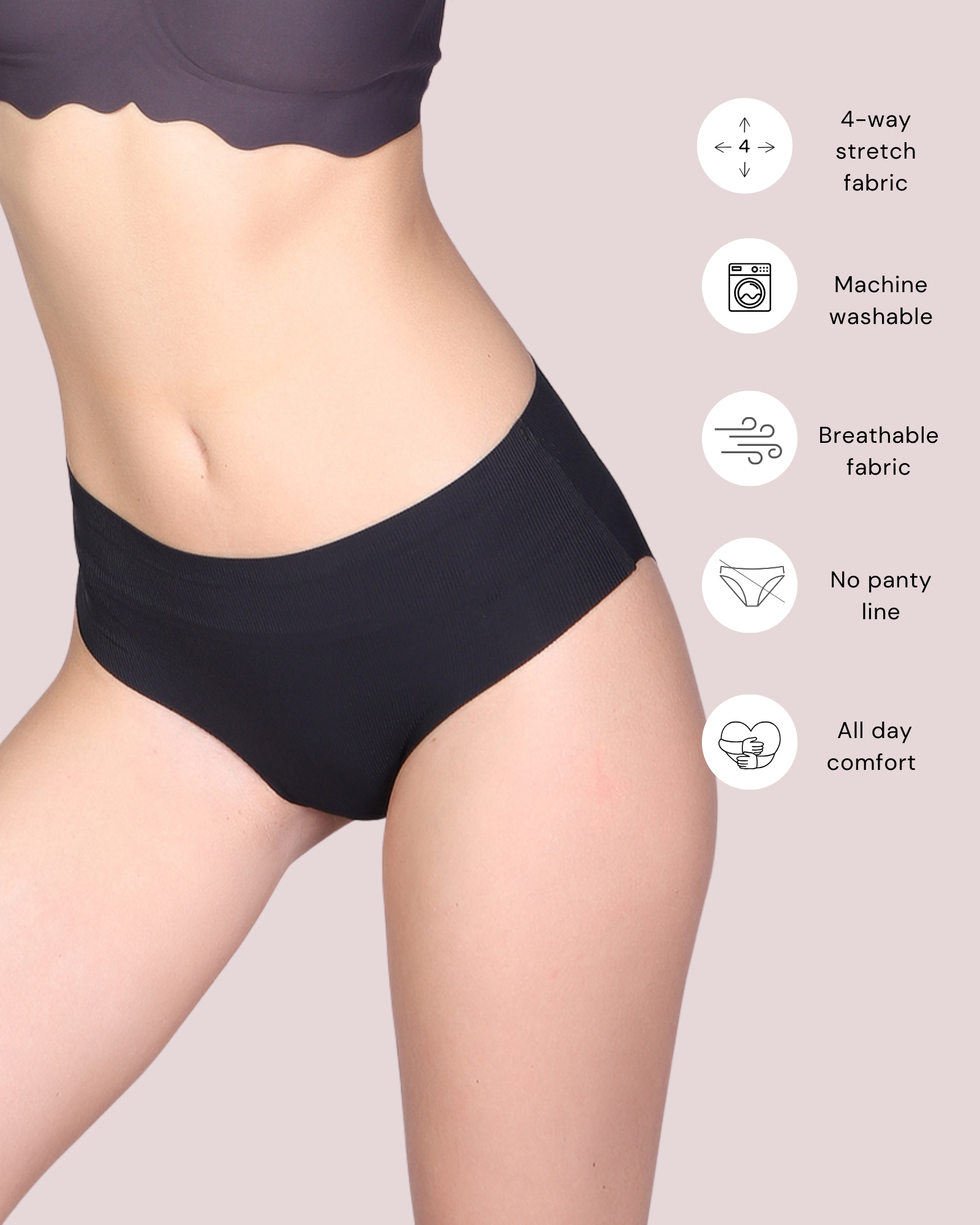 InvisiAir No Show Everyday Mid Waist Hipster Brief