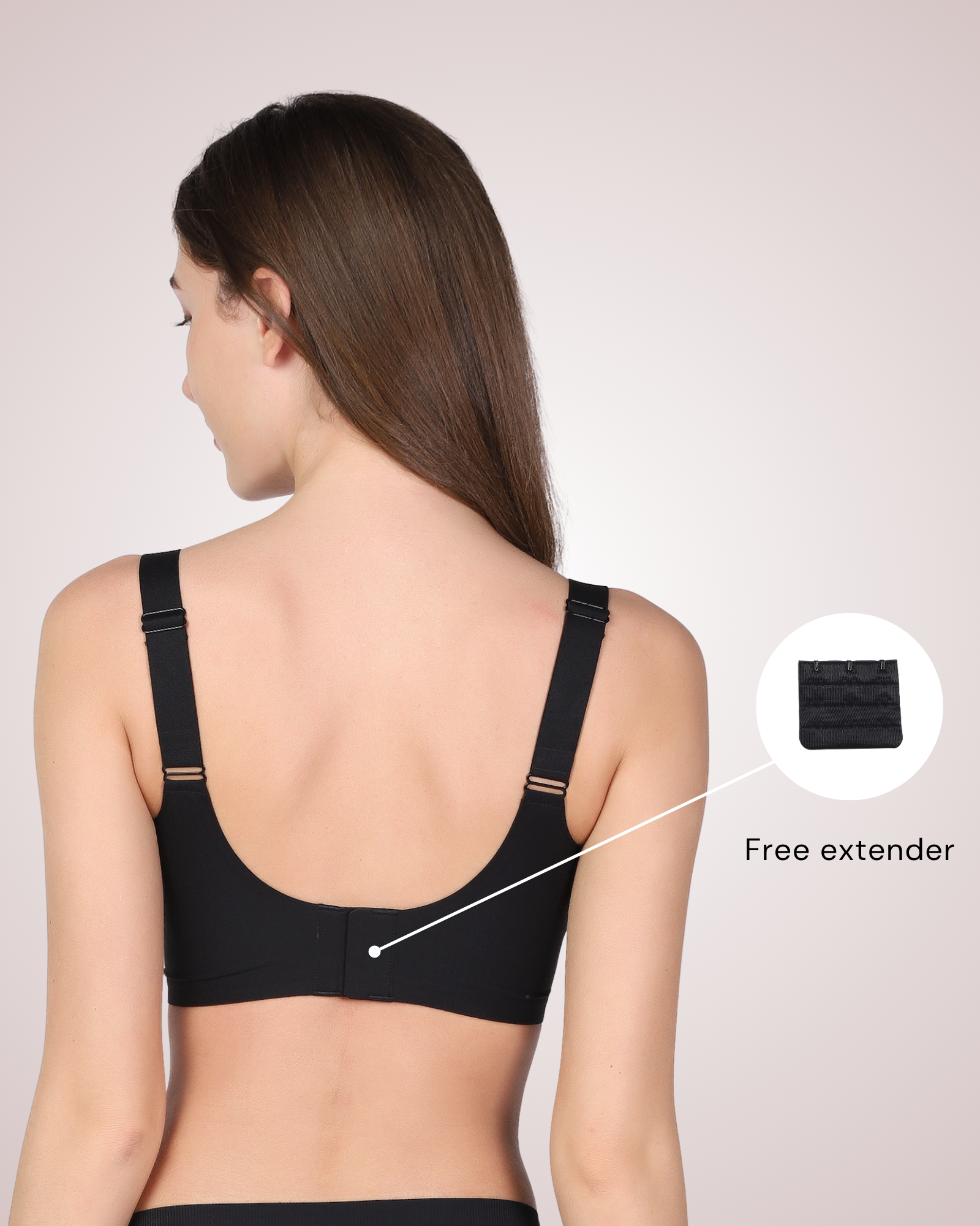 Rhea – Wireless Black Bra for Everyday Comfort