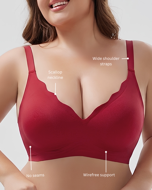 Celine – Red Seamless Wireless All Day Bra