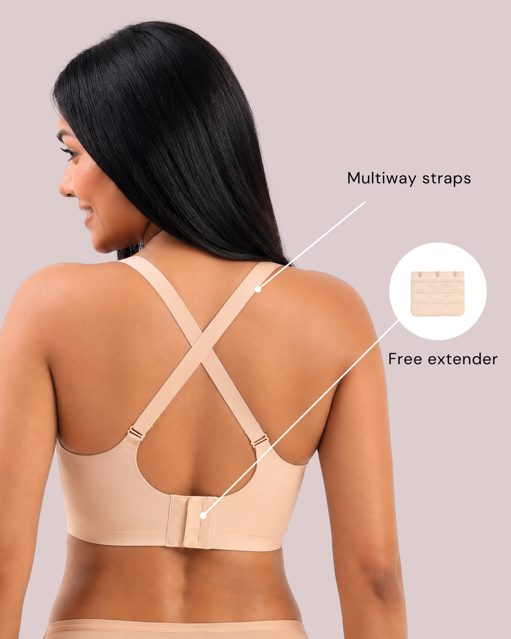 Sofia – Jaquard Seamless Wireless All Day Bra in Beige