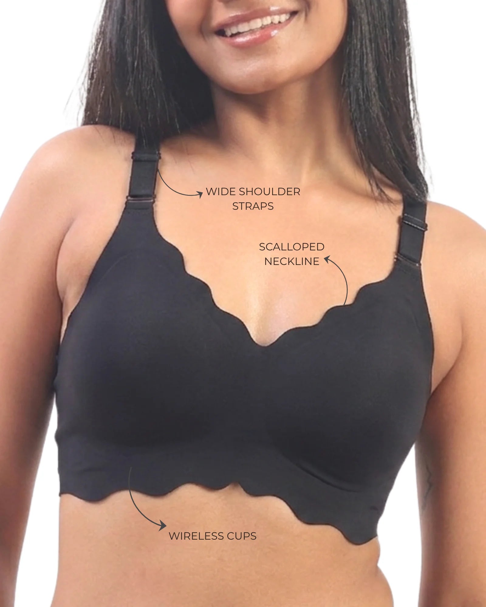 Sofia – Black Seamless Wireless All Day Bra