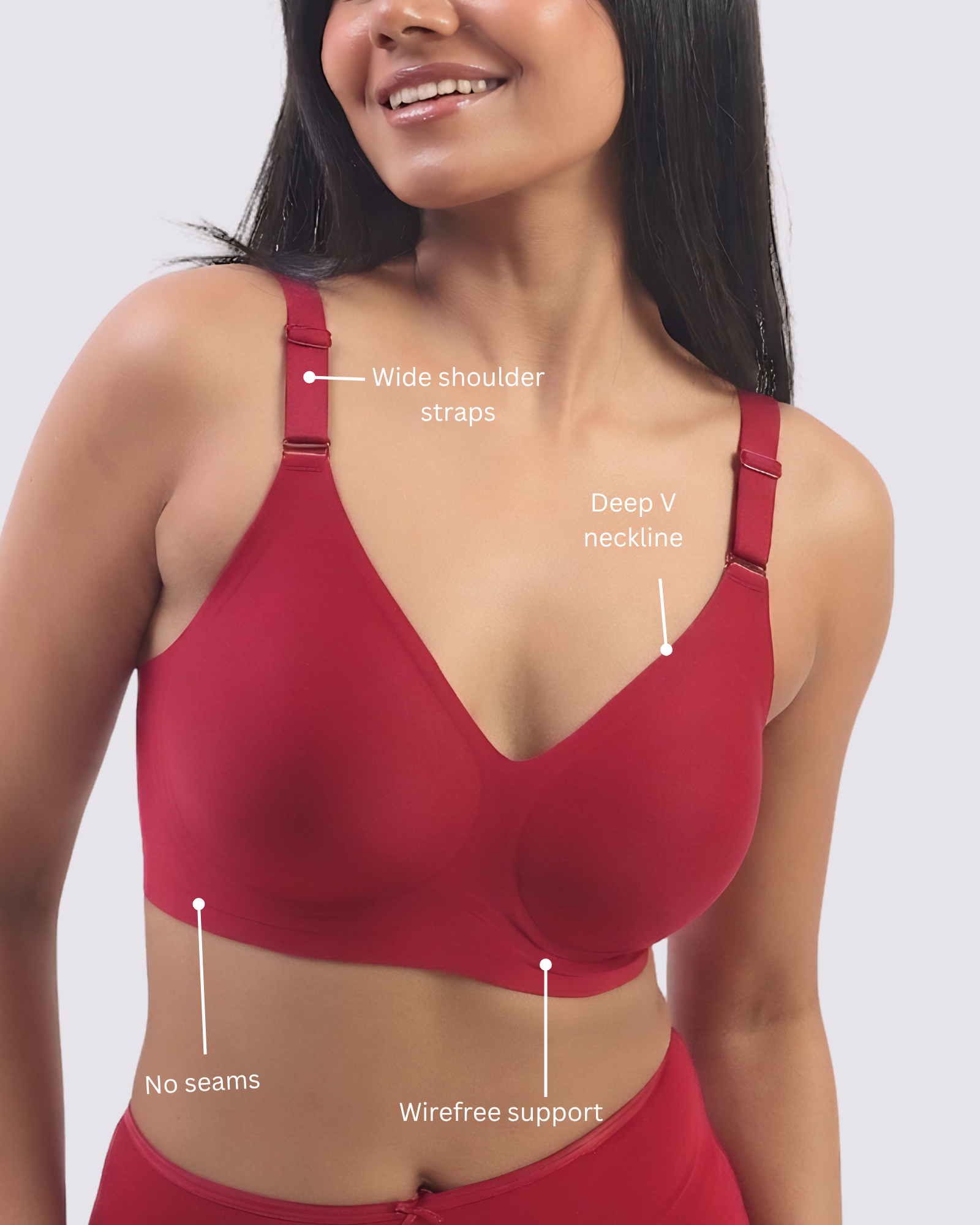 Vera – Red Wireless Everyday Lift Bra